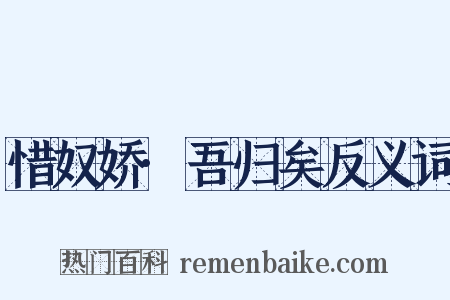 惜奴娇·吾归矣反义词是什么意思的图片